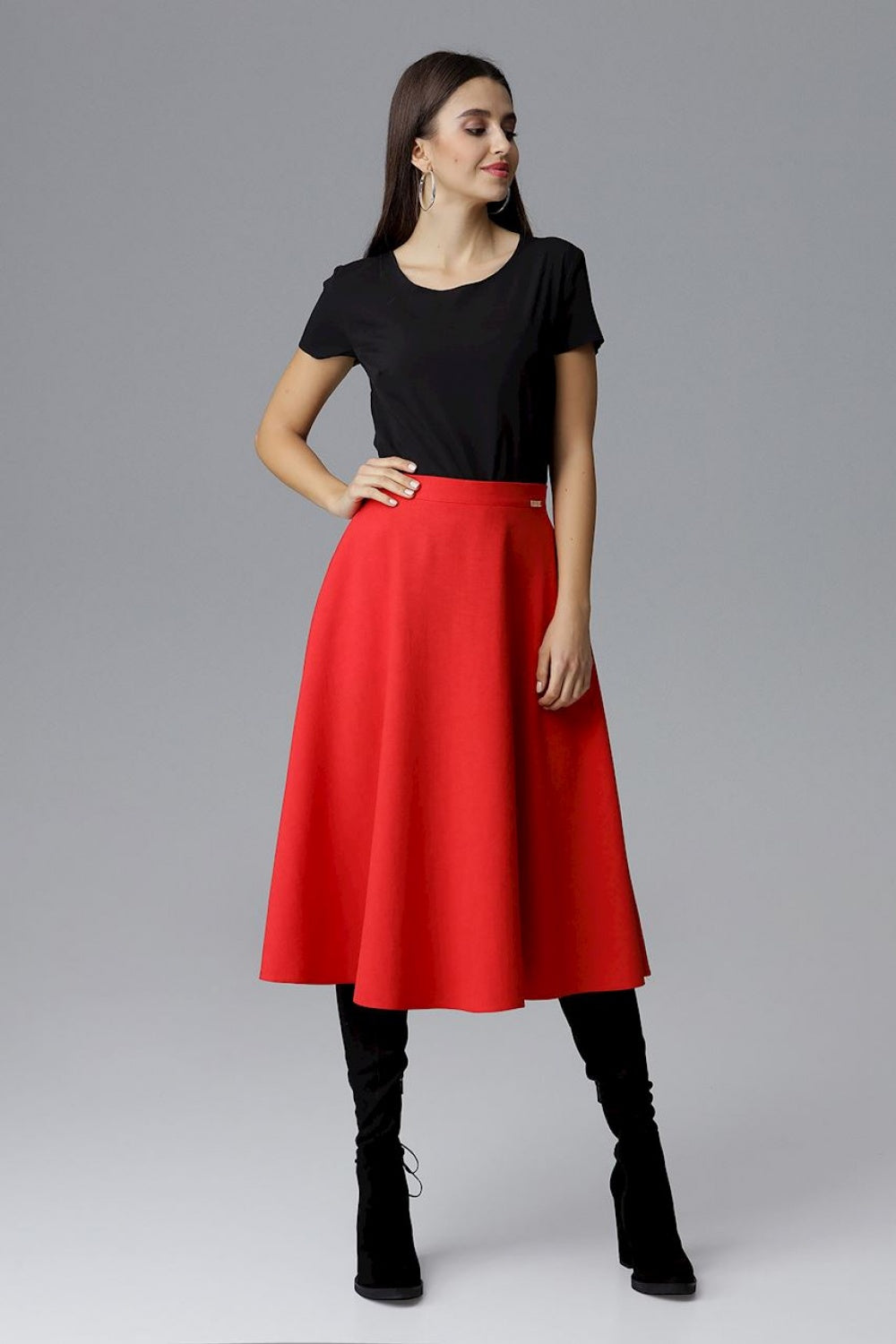 Women's Skirt model 126037 - Ladies Casual & Formal Bottoms - Red Color