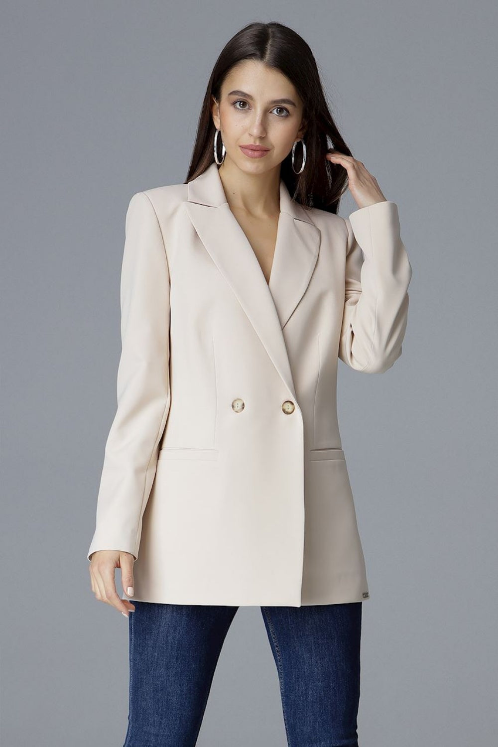 Women's Jacket model 126194 | Ladies Fall & Winter Clothes | Beige Color