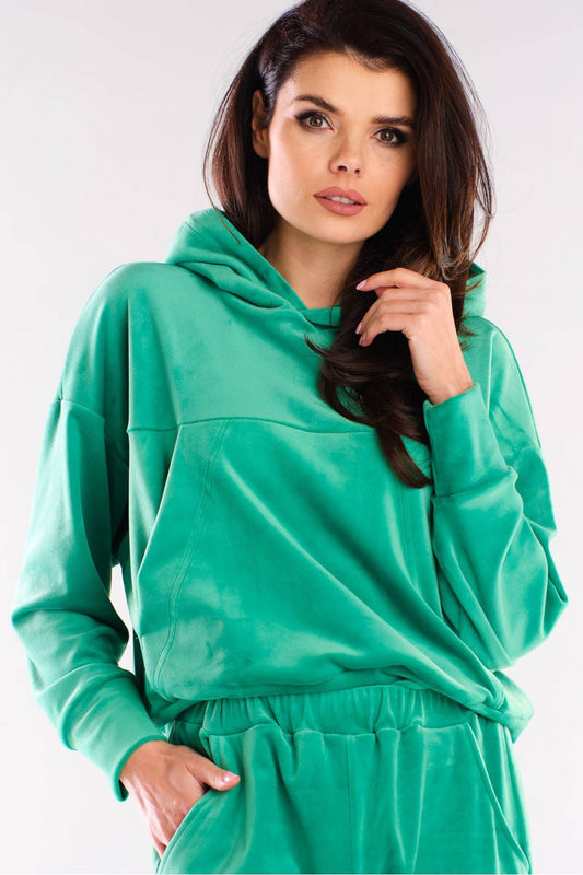 Women's Sweatshirt model 155465 - Ladies' Casual and Sporty Wear - Green Color