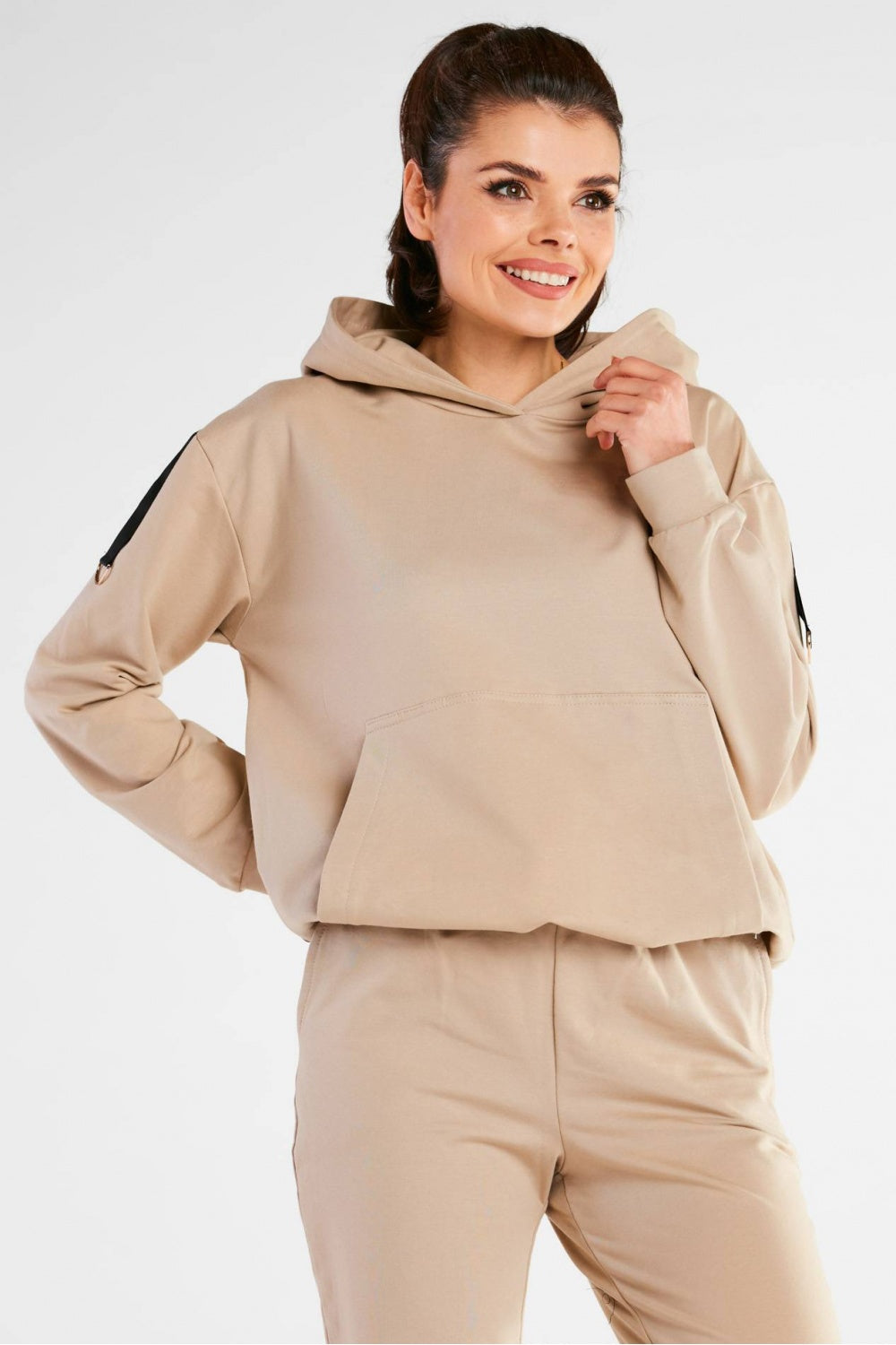 Women's Sweatshirt model 159250 - Ladies' Casual and Sporty Wear - Beige Color