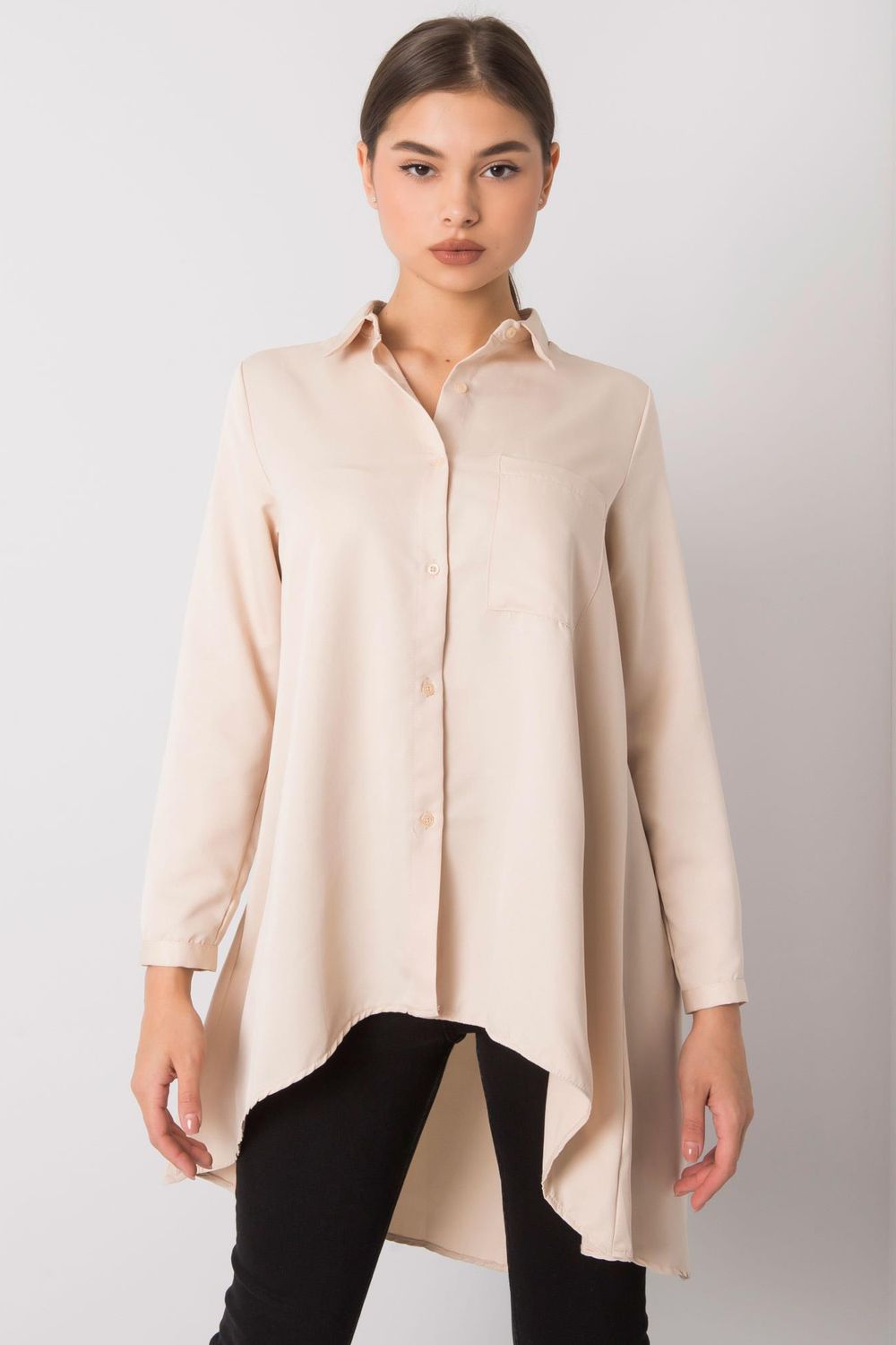 Women's Long sleeve shirt model 160750 - Ladies Casual Spring / Summer Top - Beige Color