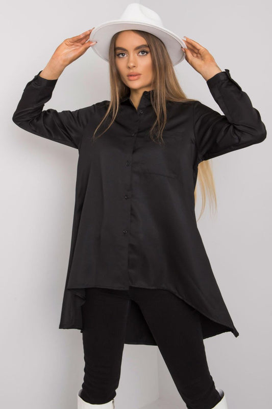 Women's Long sleeve shirt model 160752 - Ladies Casual Spring / Summer Top - Black Color