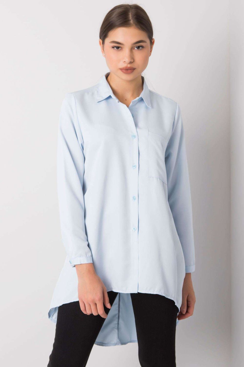 Women's Long sleeve shirt model 160754 - Ladies Casual Spring / Summer Top - Blue Color