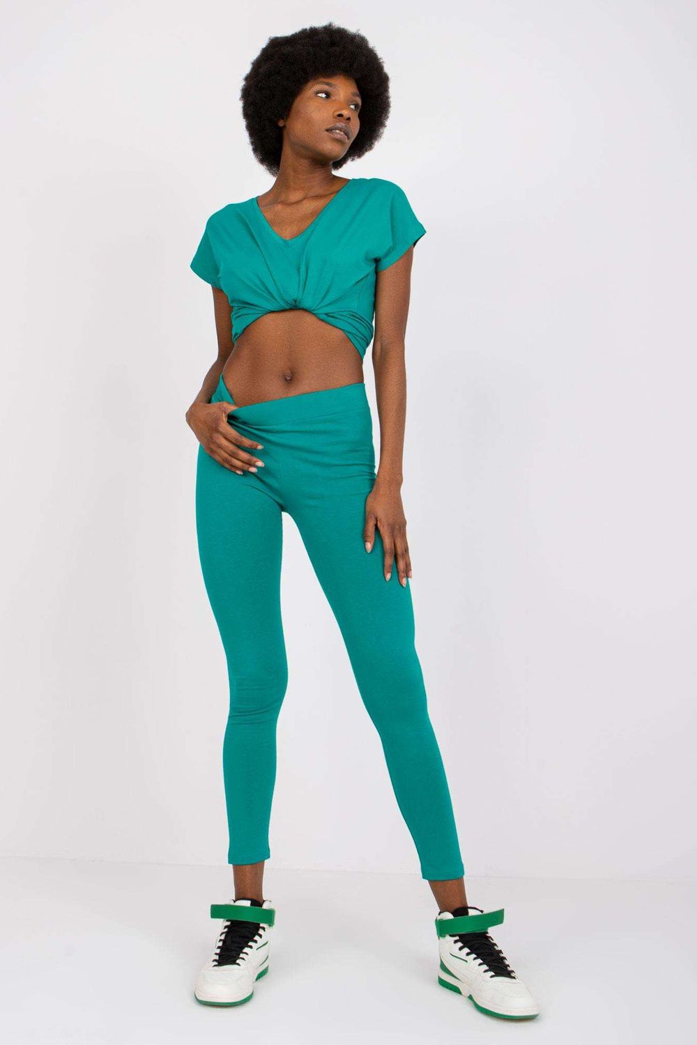 Women's Leggins model 166028 - Ladies Casual & Formal Bottoms - Green Color