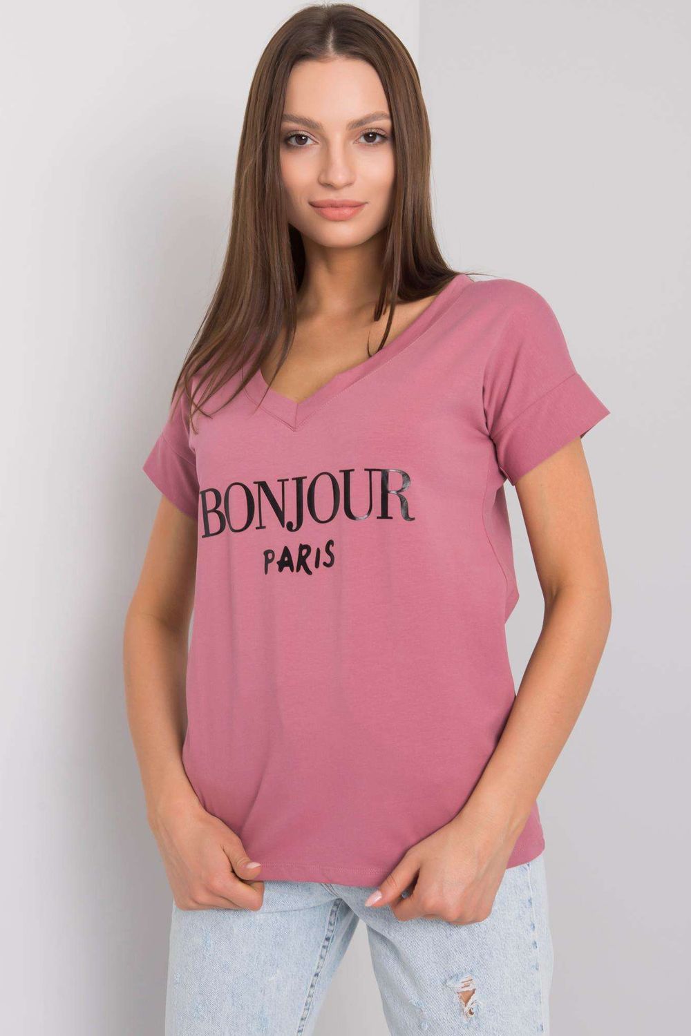 Women's T-shirt model 167359 - Ladies Casual Spring / Summer Top - Pink Color