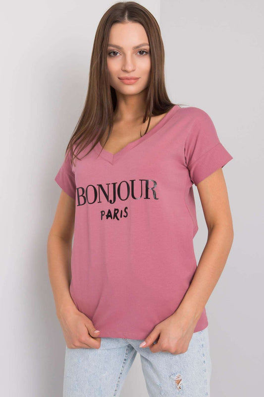 Women's T-shirt model 167359 - Ladies Casual Spring / Summer Top - Pink Color