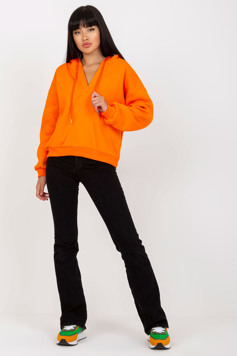 Women's Sweatshirt model 169707 - Ladies' Casual and Sporty Wear - Orange Color