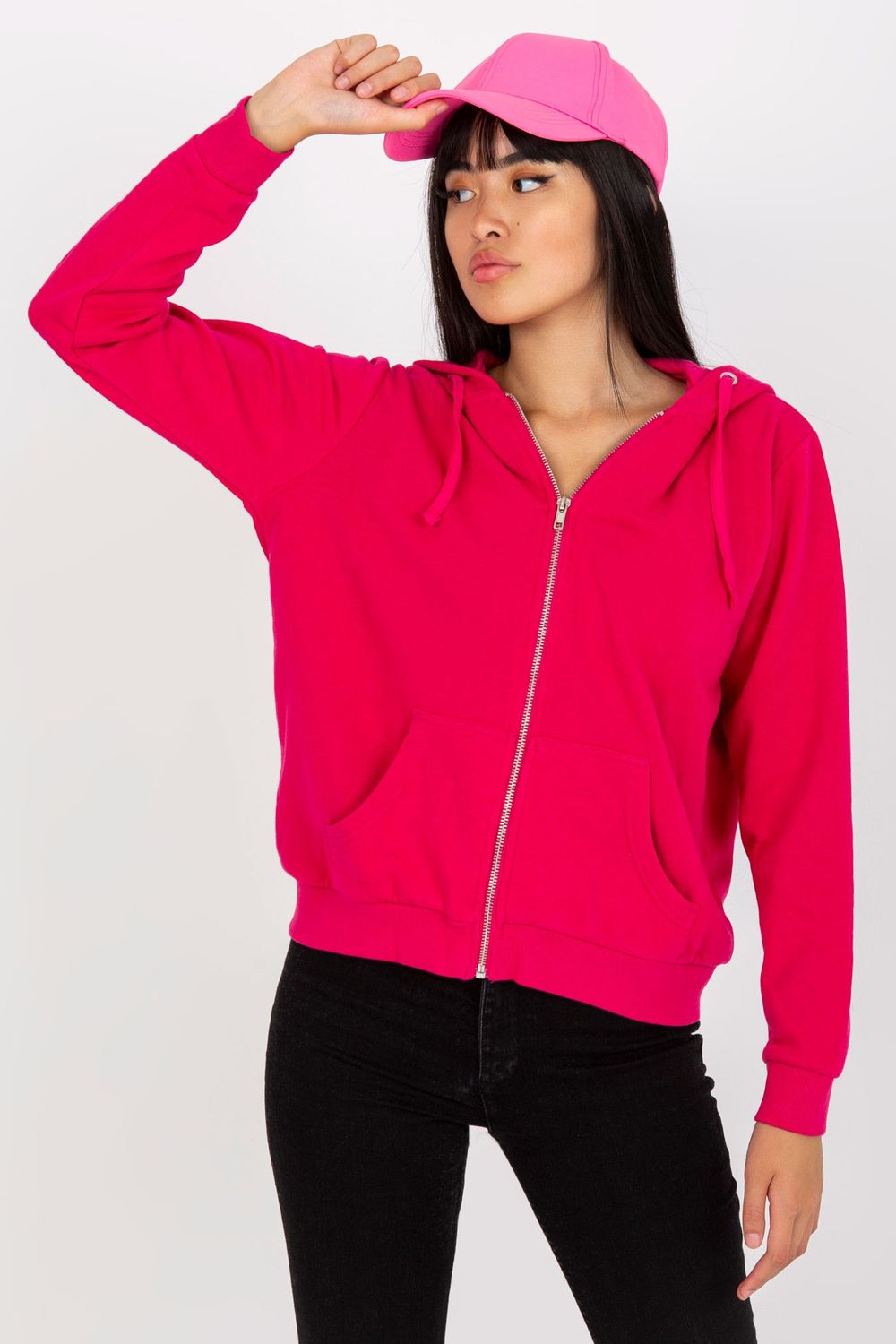 Women's Sweatshirt model 169711 - Ladies' Casual and Sporty Wear - Fuchsia Color