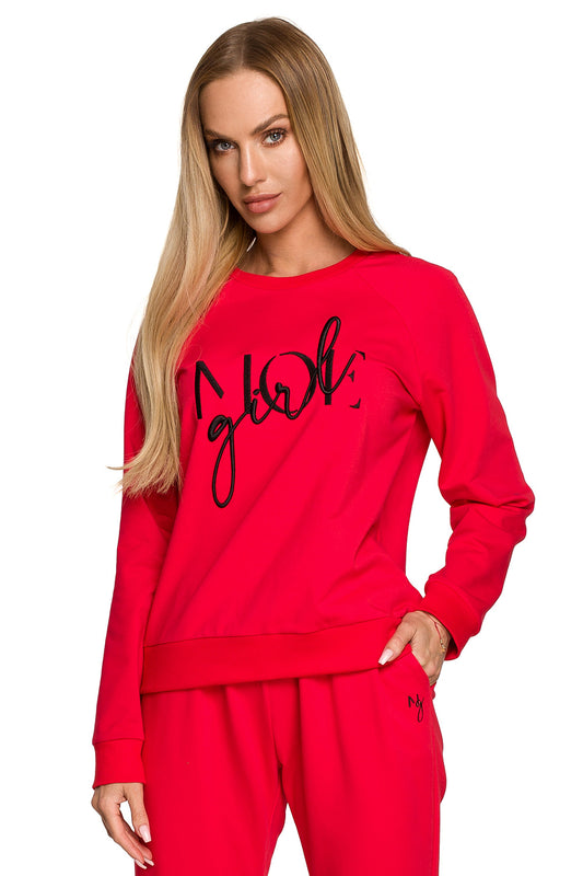 Women's Sweatshirt model 169989 - Ladies' Casual and Sporty Wear - Red Color