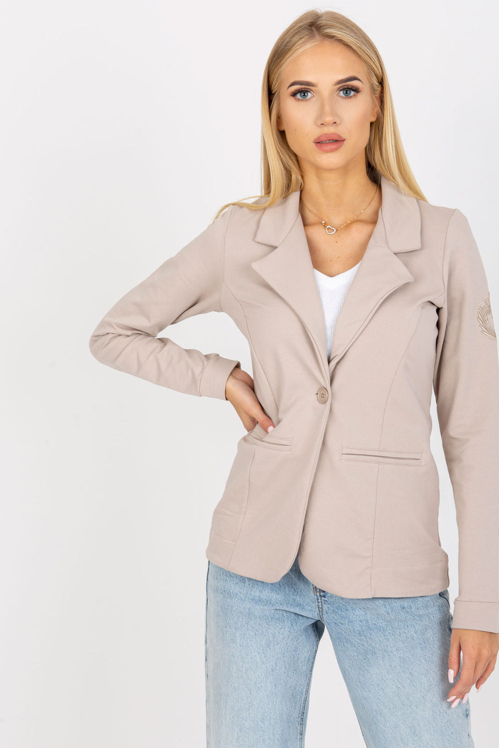 Women's Jacket model 171268 | Ladies Fall & Winter Clothes | Beige Color