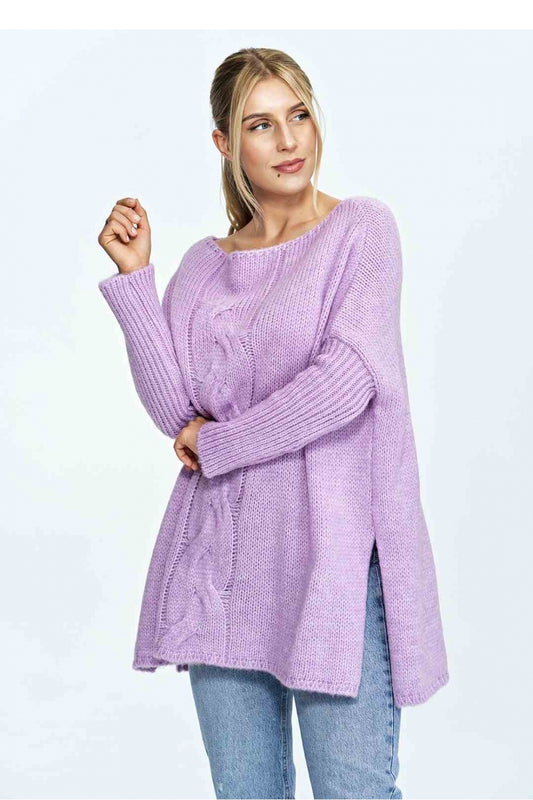 Ladies Casual Knitted Sweater - Women's Jumper model 172106 - Violet Color