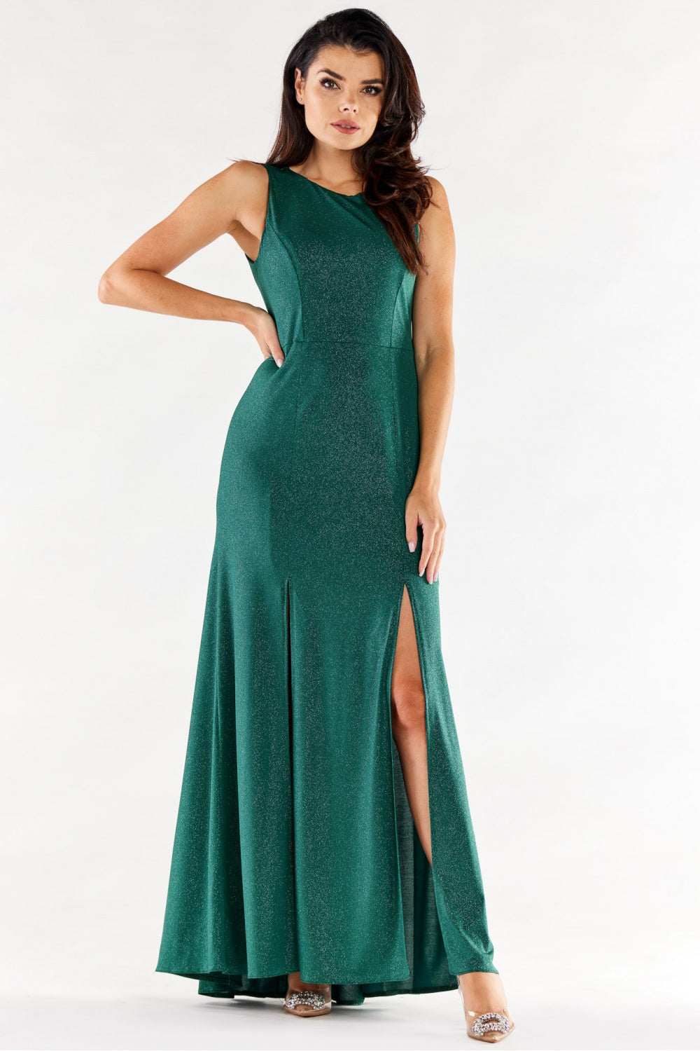 Women's Long dress model 174384 - Party Formal Dress - Ladies' Sexy & Elegant Attire - Green Color