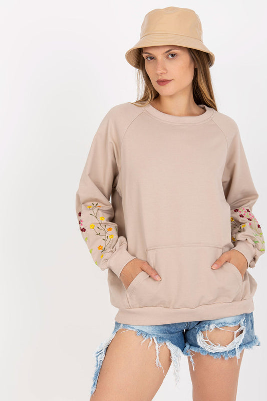 Women's Sweatshirt model 174417 - Ladies' Casual and Sporty Wear - Beige Color