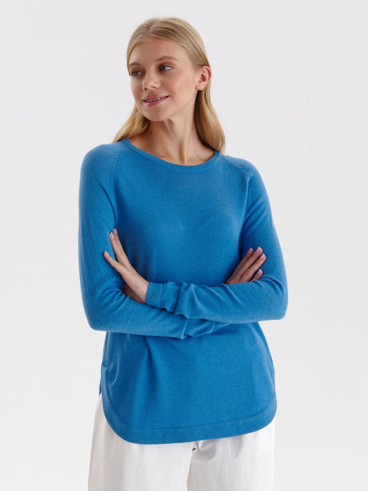 Ladies Casual Knitted Sweater - Women's Jumper model 175902 - Blue Color