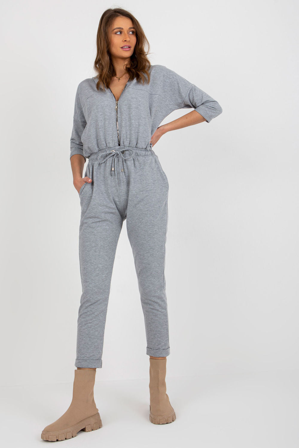 Women's Suit model 176355 - Ladies Casual Everyday Clothing - Jumpsuit & Romper - Grey Color