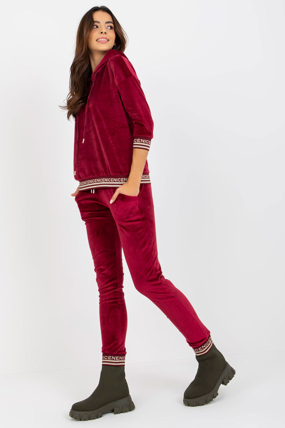 Women's Set model 177090 - Ladies Casual & Formal Bottoms - Burgundy Color