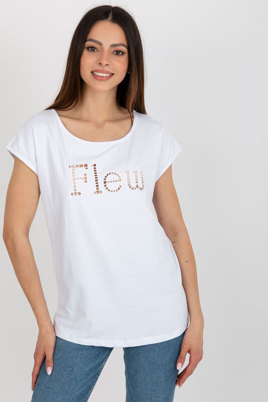 Women's T-shirt model 182816 - Ladies Casual Spring / Summer Top - White Color