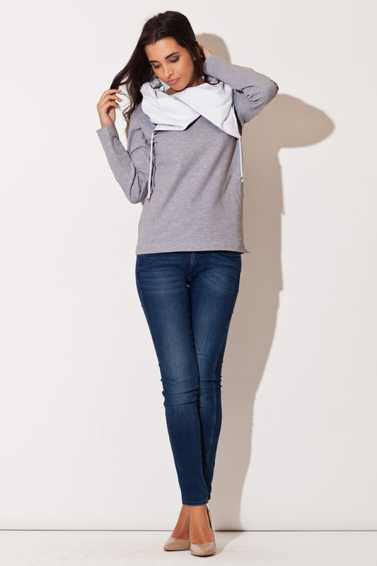 Women's Sweatshirt model 44038 - Ladies' Casual and Sporty Wear - Grey Color