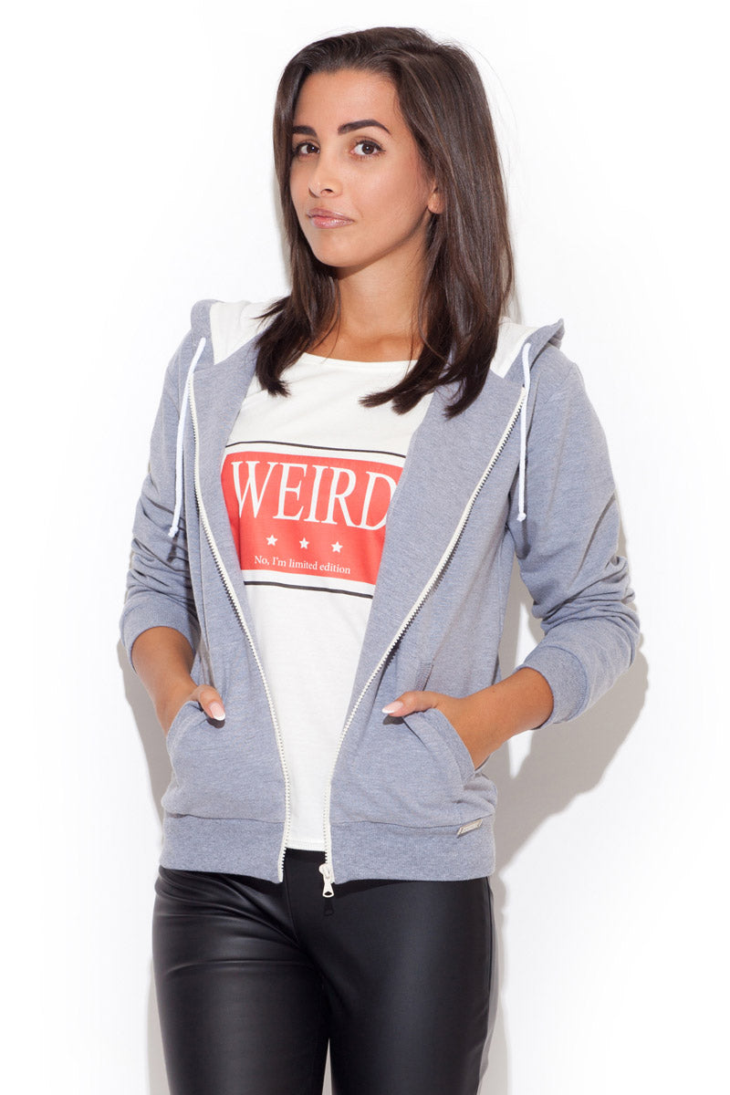 Women's Sweatshirt model 43955 - Ladies' Casual and Sporty Wear - Grey Color