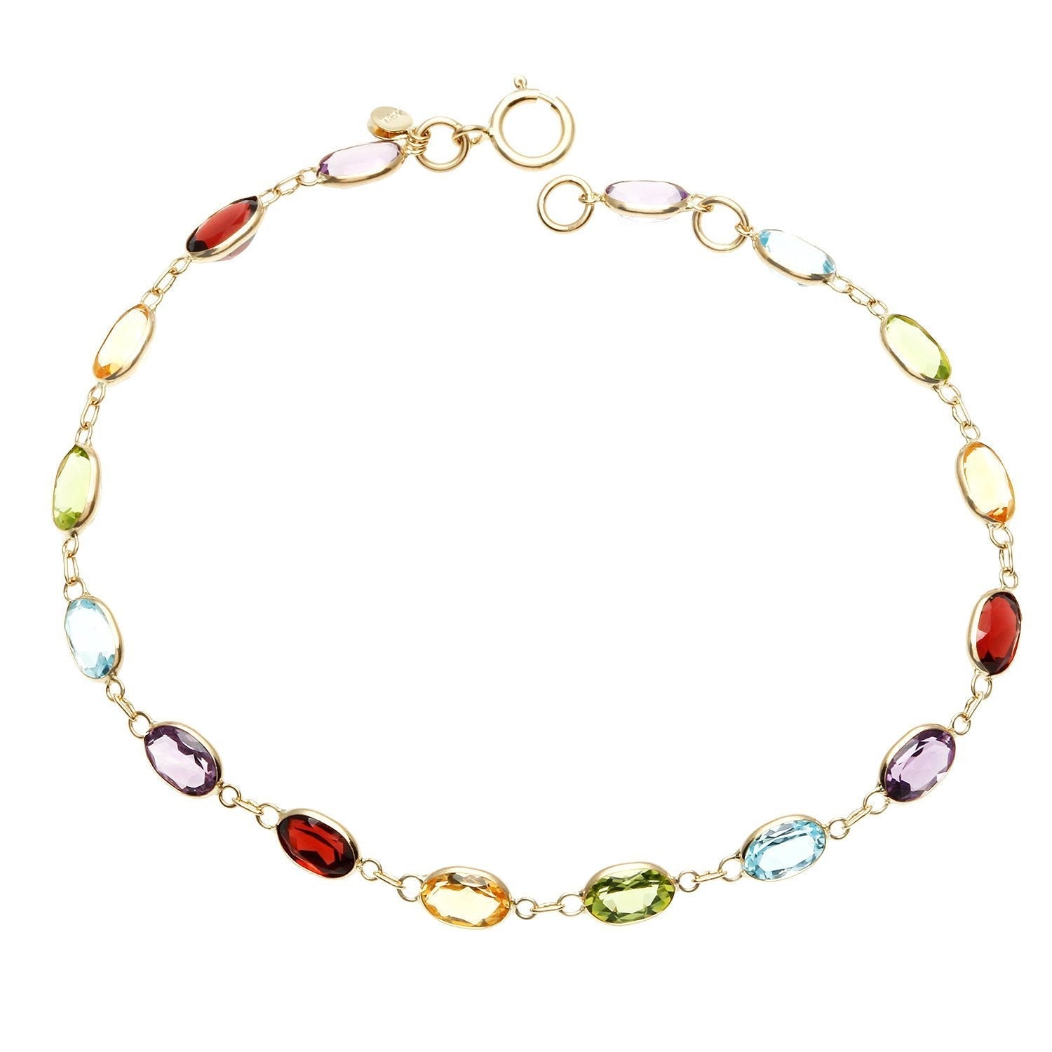 10.00 CT Marquise Cut Natural Gemstones 7.8" Bracelet in 18K Gold Plated-0