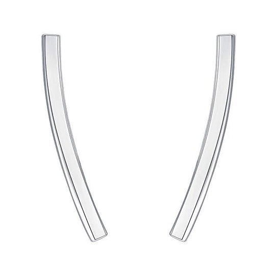 Pav'e  Elements Curved Bar Studs in 14K WGold-0