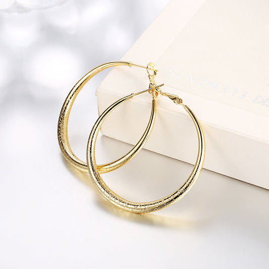 1.6" Round Hoop Earring in 18K Gold Plated-0