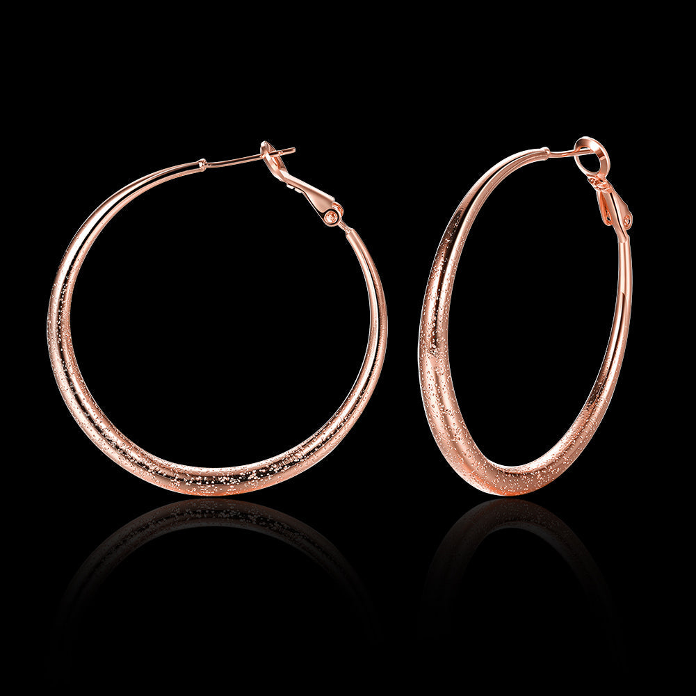 1.6" Round Hoop Earring in 18K Rose Gold Plated-2