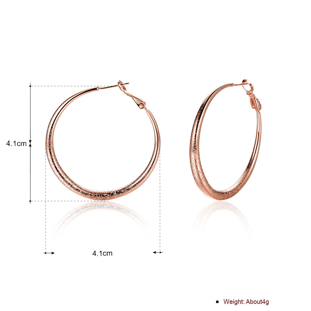 1.6" Round Hoop Earring in 18K Rose Gold Plated-4