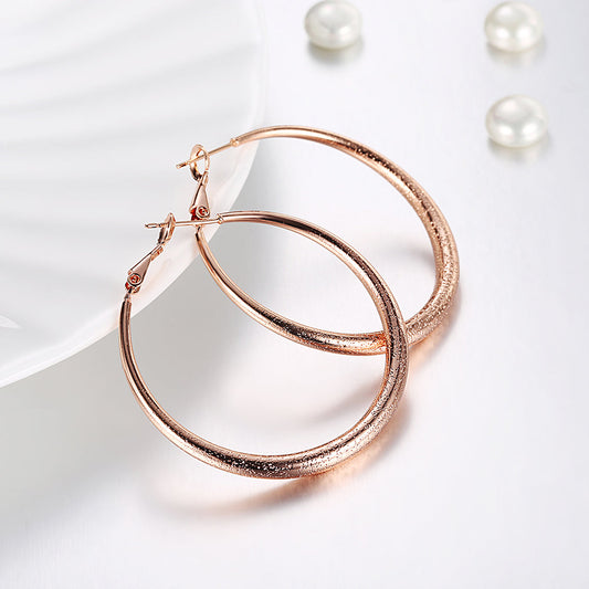 1.6" Round Hoop Earring in 18K Rose Gold Plated-0