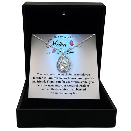 To My Wonderful Mother-in-law - Thank You For Your Warm Smile - Orbital Birdcage Necklace-0